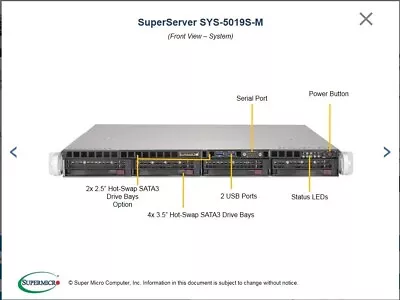 1U 20  Short Depth Server Firewall PFSense X11SSH-F Xeon 3.5Ghz 32GB RAM NVME • $247