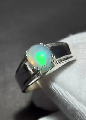 Men's 925 Sterling Silver Fire Opal Gemstone Handmade Men's Ring Men's Jewelry • $57.60