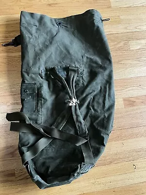 Vintage 1960s Military Army Canvas Duffle Bag Laundry Duffle Travel Green Us • $19.99