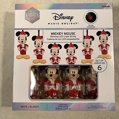 Disney Magic Holiday Christmas Mickey Mouse Blinking LED 6 Light String • $21