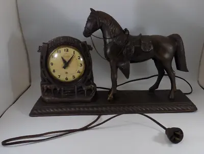 Vtg Lanshire Self Starting Clock-SP-3 Spartus Horse Hop Along Cassidy • $49.99