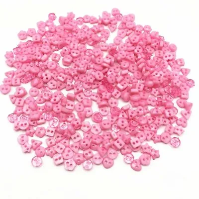 £6.73 • Buy 50 Button Pink Mixed 6 MM 2 Hole Scrapbooking DIY Deco Haberdashery Sewing