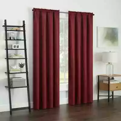 Solid Color Blackout Rod Pocket Single Curtain Panel Oxblood 42 X 84 Indoor • $27.99