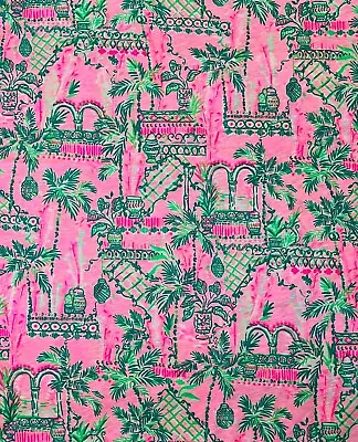 Lilly Pulitzer Slub Cotton Fabric Print Mandevilla Baby Always Worth It 36 X 60” • $35