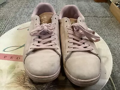 Women’s LACOSTE Pink Leather Lace Up Sneaker Shoes  Size US 8 • $49