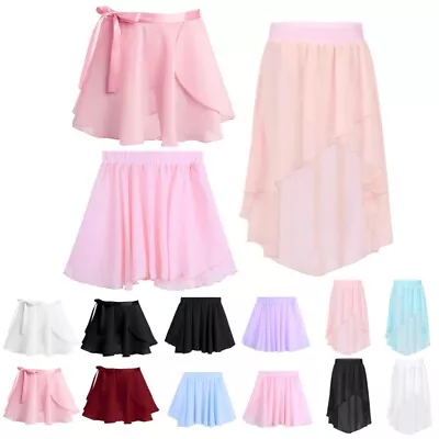 UK Girl Chiffon Skirts Classic Ballet Dance Wrap Skirts Pleated Skirts Dancewear • £7.25