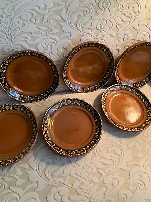 Tlaquepaque Red Clay  Plates Lot Of Six 6  8 1/2  Across • $85