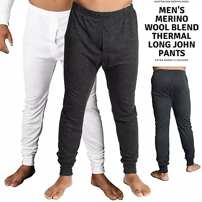 Men's Merino Wool Blend Long John Thermal Pants Underwear Thermals Warm Winter • $14.13