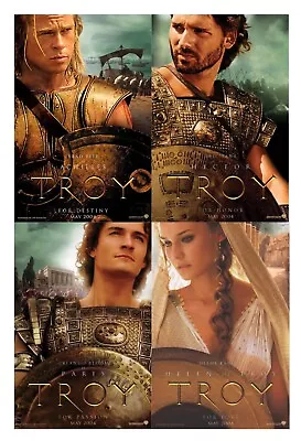 TROY ORIGINAL CHARACTER ART BANNER/POSTERS - Set Of 4 BRAD PITT ORLANDO BLOOM • $79.99