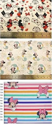 Disney Mickey And Minnie 100% Cotton Fabric FAT QUARTER / BY METRE • £3.99