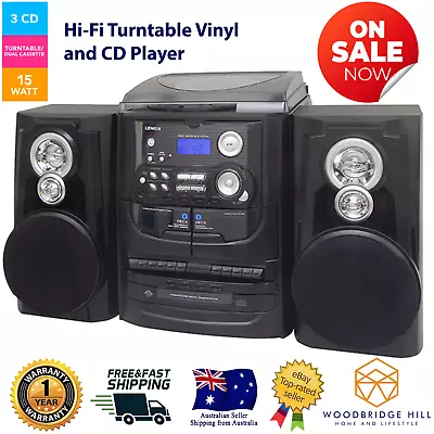 $316.91 • Buy Vinyl Record Player Hi-Fi Turntable 3 CD System Stereo Cassette Recorder Players