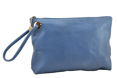 Authentic GUCCI Vintage Clutch Hand Bag Purse PVC Leather Blue 6851H • $126