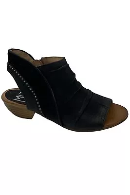 Miz Mooz Leather Heeled Sandals Cailey Black • $54.99