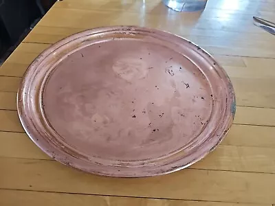 Vintage S.Sternau & Company  Solid Copper Platter 14 Inch Diameter New York  • $29.99