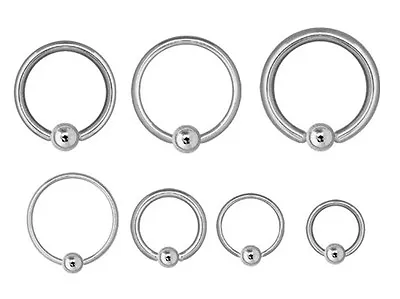 Captive Ring CBR - Steel - Ear Nipple Prince Albert Etc Choose: 0.8mm Up To 10mm • £1.90