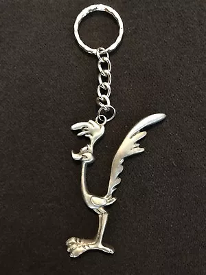 Pewter ROAD RUNNER Beep Beep Wile E Coyote Silver Metal Keychain • $7.95