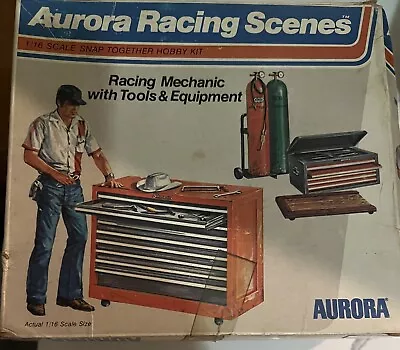 1973 - 1:16 Aurora Racing Scenes Racing Mechanic Tools & Equipment Model Kit • $15.20