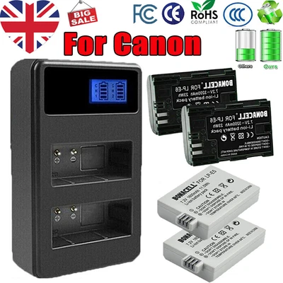 LP-E6N LP-E6 Battery Or LCD Dual Charger For Nikon EOS R7 EOS R R5 R6 80D Camera • £20.90