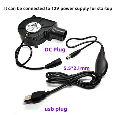 7530 5V USB Portable BBQ Fan Mini Air Turbo Blower With Speed ​​Adjustment • $15.80