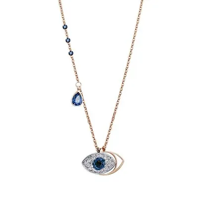 $19.79 • Buy ZARD Women Duo Evil Eye CZ Pave Pendant Rose-Gold Tone Stainless Steel Necklace 