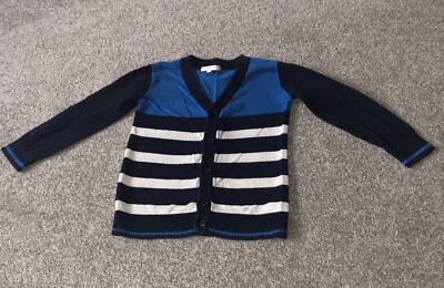 Debenhams Blue Zoo Boys Blue Striped Long Sleeved Cardigan Age 2-3 Years • £3.50