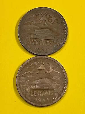 Mexico 1944-1946 20 Centavos Pyramid Free Shipping • $8