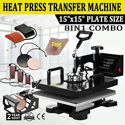 8in1 15  X 15  Heat Press Machine Digital Sublimation T-shirt Mug Plate Hat • $199.90