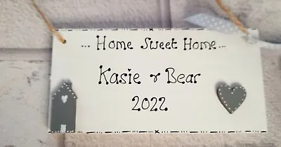 £5.69 • Buy Family Name Plaque Sign Personalised New Home Gift House Warming Gift Grey 