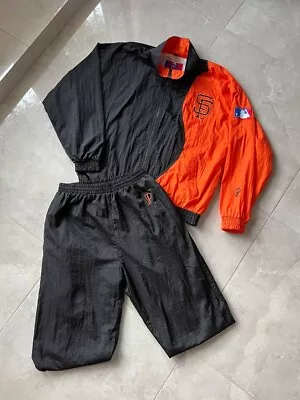 SAN FRANCISCO GIANTS 90s MLB BASEBALL SUIT JACKET PANTS PRO PLAYER NYLON VINTAGE • $85