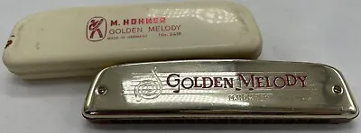 Vintage M Hohner  Golden Melody  Tremolo Key Of C Harmonica + Case (No. 2416) • $80.47