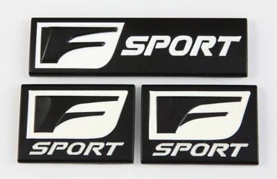 $29.95 • Buy (3) Lexus F Sport Fender & Trunk Logo Badge Marker 3D Emblem Decals Aluminum