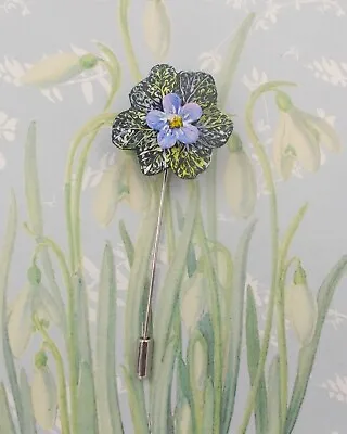 FORGET-ME-NOT PIN Forget-Me-Not Brooch Friendship Pin Masonic Lapel HAND PAINTED • $8.69