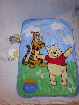 Lot Of 3 Classic Winnie The Pooh Light Cover Blanket Figurine Baby By Charpente  • $40