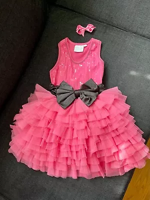 G011 Ooh La La Couture Sequin With Bow Girl Tulle Layer Dress Size 3t • $39.99