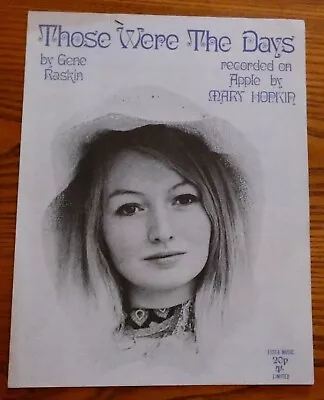  THOSE WERE THE DAYS Mary Hopkin 1968 Original Vintage Sheet Music • £1.95