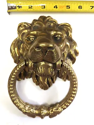 Vintage Large SOLID BRASS LION HEAD DOOR KNOCKER • $150