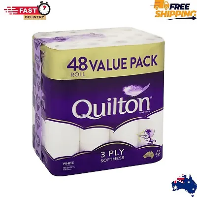 $28.90 • Buy Quilton Toilet Paper Tissue Rolls 3-ply 180 Sheets - 48 Roll