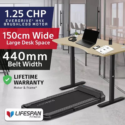$1849 • Buy Lifespan Fitness V-FOLD Treadmill + ErgoDesk Automatic Standing Desk Oak 150cm