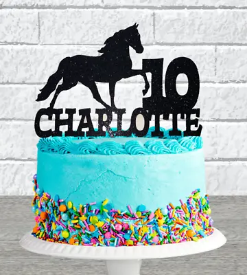 Large Personalised  Horse Any Name/age Birthday Cake Topper • £4.99