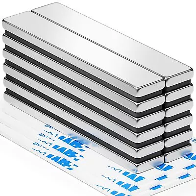 12Pack Strong Neodymium Bar Magnets With Double-Sided Adhesive Powerful Heav... • $17.29