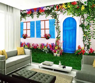 £22.36 • Buy Romantic Garden Door 3D Full Wall Mural Photo Wallpaper Printing Home Kids Decor