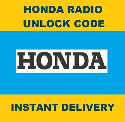 ✅honda Radio Unlock Pin Code Decode Civic Crv Hrv Accord Jazz Insight Fast✅ • £4.99