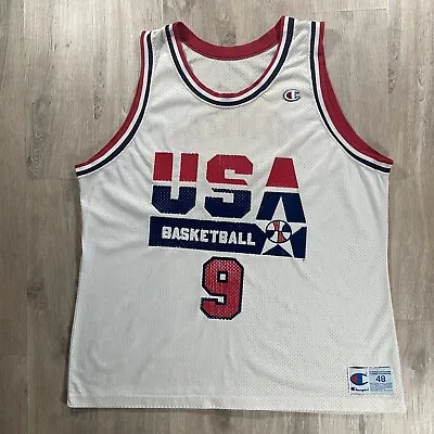 Vintage 1992 Champion Michael Jordan Jersey Authentic NBA Team USA 48 XL White • $107.10