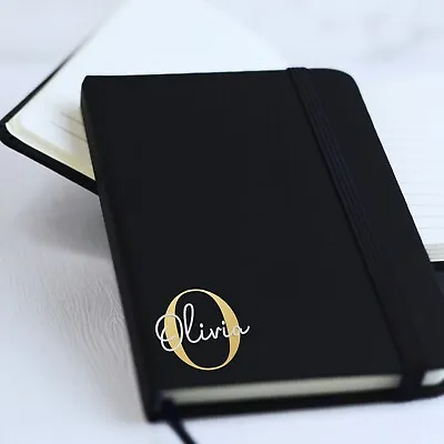 Soft Touch Hardback Personalised A6 A5 A4 Monogram Notebook Lined Initial & Name • £7.99