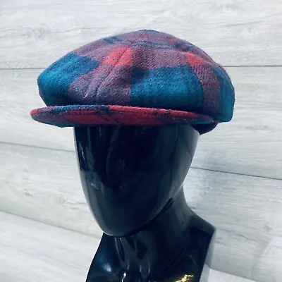 Murray Brothers Tartan Check Lined Flat Cap Hat M Medium Adults Wool VINTAGE • £15.95