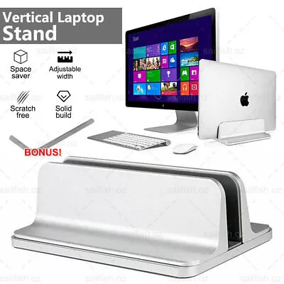 Adjustable Vertical Laptop Stand Desktop Laptop Storage Holder Surface MacBook • $23.55