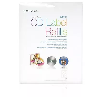 Memorex CD/DVD Labels 120-Pack White • $13.99