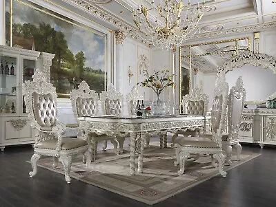 NEW SPECIAL Traditional Antique White Dining Room 9 Piece Table Chairs Set ICAV • $11356.76