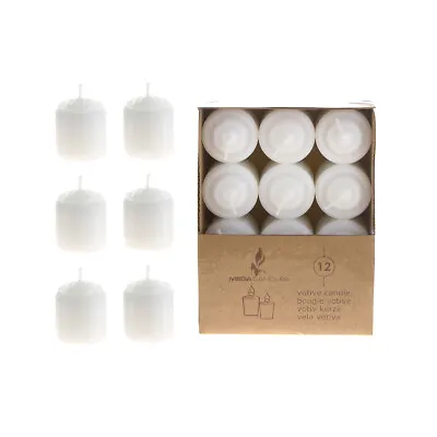 Mega Candles - Unscented 10 Hours Votive Candles - White Set Of 12 CGA068-W • $13.99