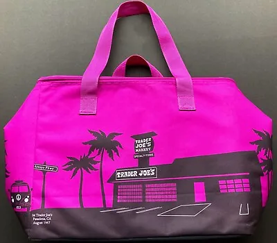 $41.99 • Buy Trader Joe's Large Insulated Shopping Tote Bag 8 Gallons Fuchsia Pink Purple
